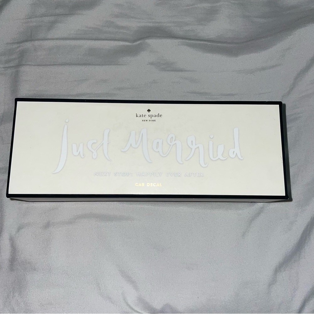 kate spade White "Just Married" Window Cling